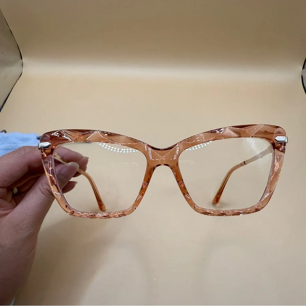 ZEELOOL Women's Tan Glasses Frame, No Prescription